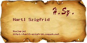 Hartl Szigfrid névjegykártya